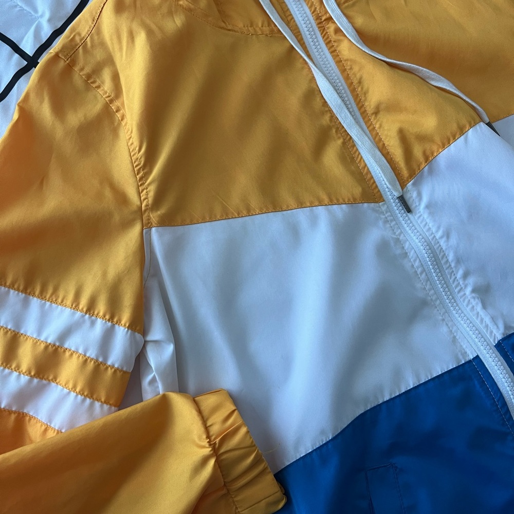 Yellow and Blue Colorblock Zippered Windbreaker Jacket | ZINE - Picture 6 of 8